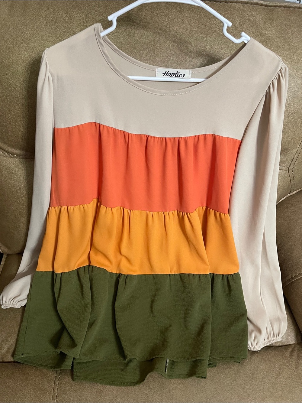Haptics Colorblock Tiered Blouse